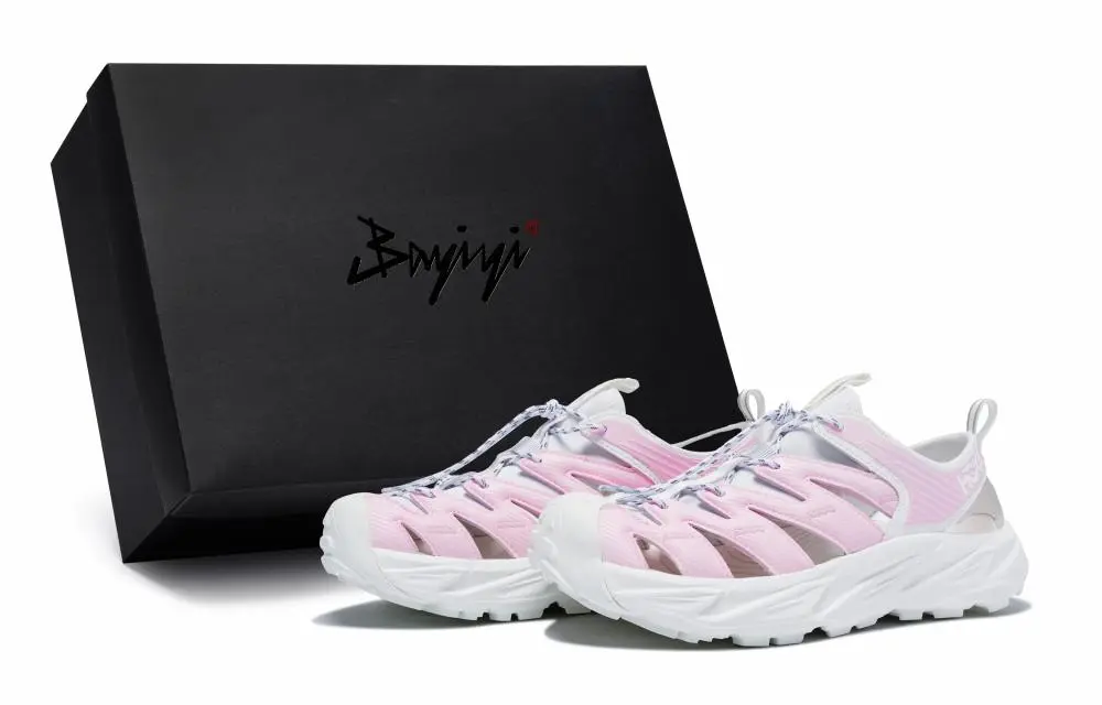HOKA ONE ONE Hopara Series 811 Manufacture Peach White Rhythm Special Shoe Box River Trekking Shoes Unisex Pink White