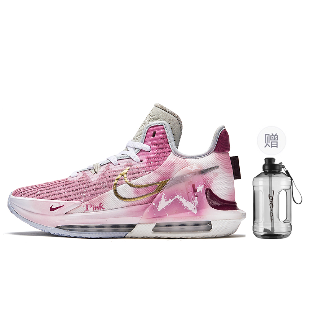 Nike Witness 6 ADCDAVINCI Custom Pink Panther Slip Resistant Low Top Basketball Shoes Men's Pink