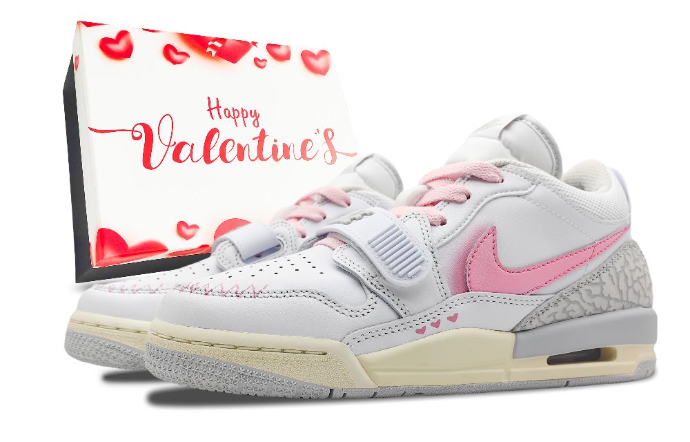 Jordan Legacy 312 Shock Absorbers Slip Resistant Low Top Vintage Basketball Shoes Women's White Pink