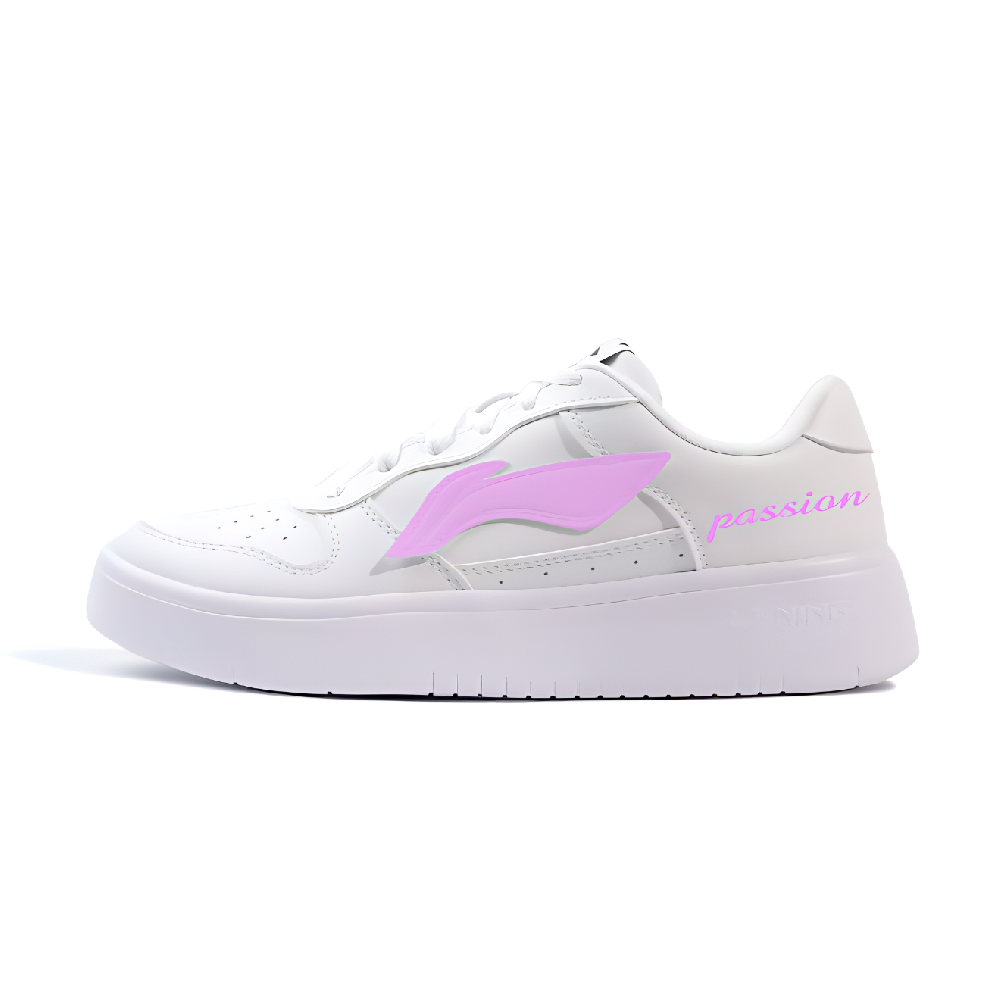 LiNing Pontoon Boats Slip Resistant, Abrasion Resistant, Breathable Low Top Skateboard Shoes Unisex White