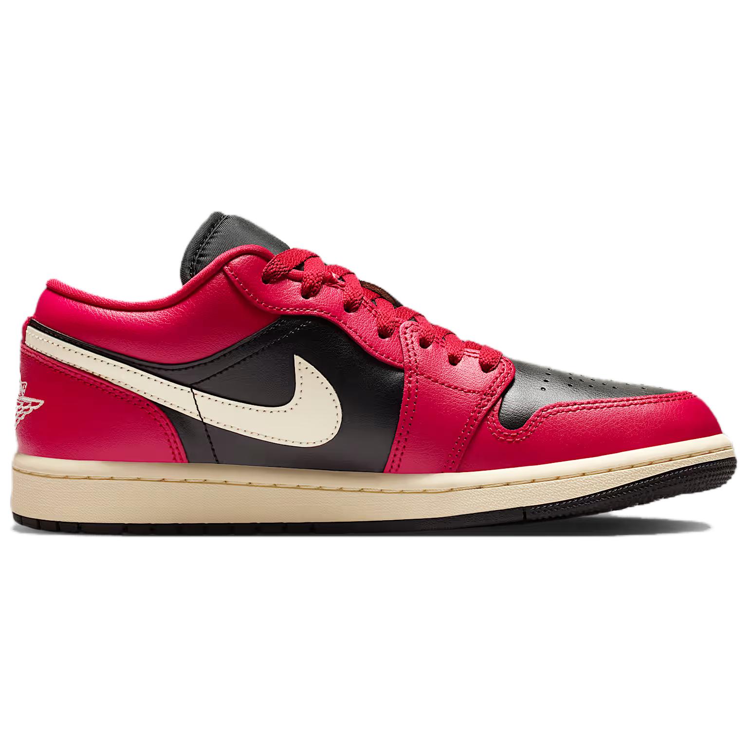 Jordan Air Jordan 1 Low top Vintage Basketball Shoes Women's Black Red