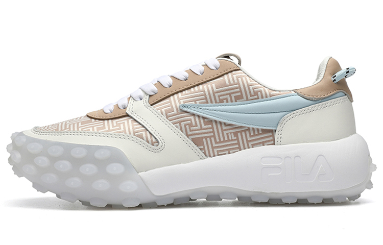 FILA Fashion Sneakers Cushioning Anti-Slip And Wear-Resistant Low-Top Running Shoes Women's White Cuban Sand