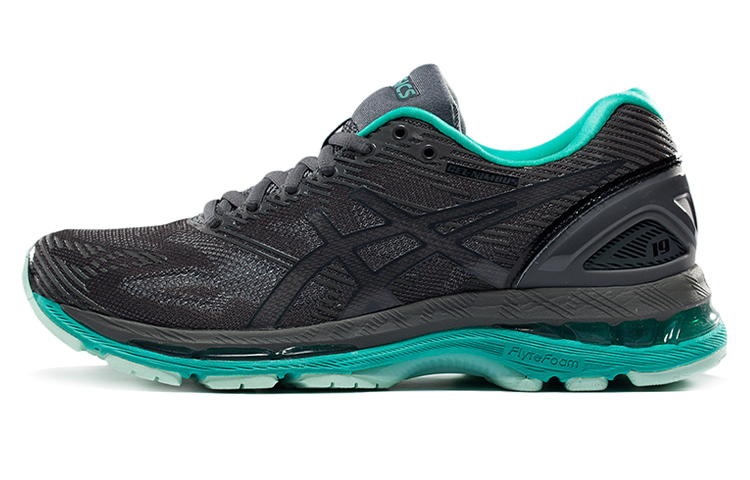 Asics GEL Nimbus 19 Lite Show Abrasion Resistant Low Top Running Shoes Women's Black Green