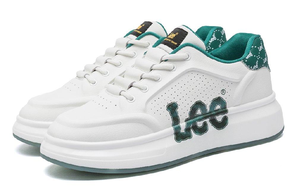 Lee White Sneakers Breathable Height Increase Low Top Skateboard Shoes Men's