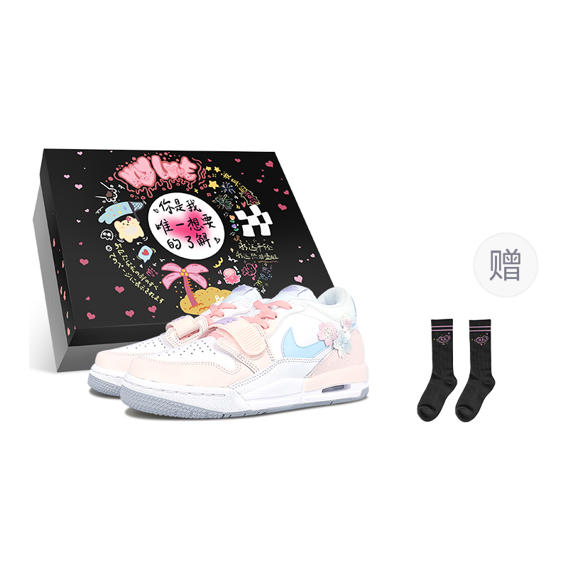 Jordan Legacy 312 Low-Top Vintage Basketball Shoes GS Pink White Blue