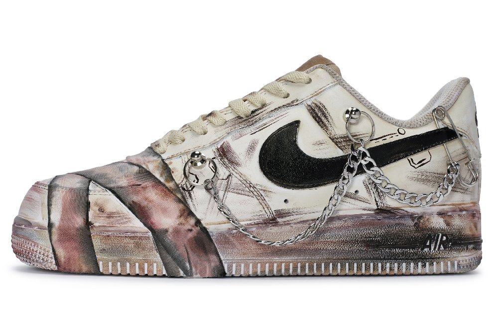 Nike Air Force 1 811 Manufacture War-Damaged Medical Officer Low-Top Skateboard Shoes Men's Pink Beige
