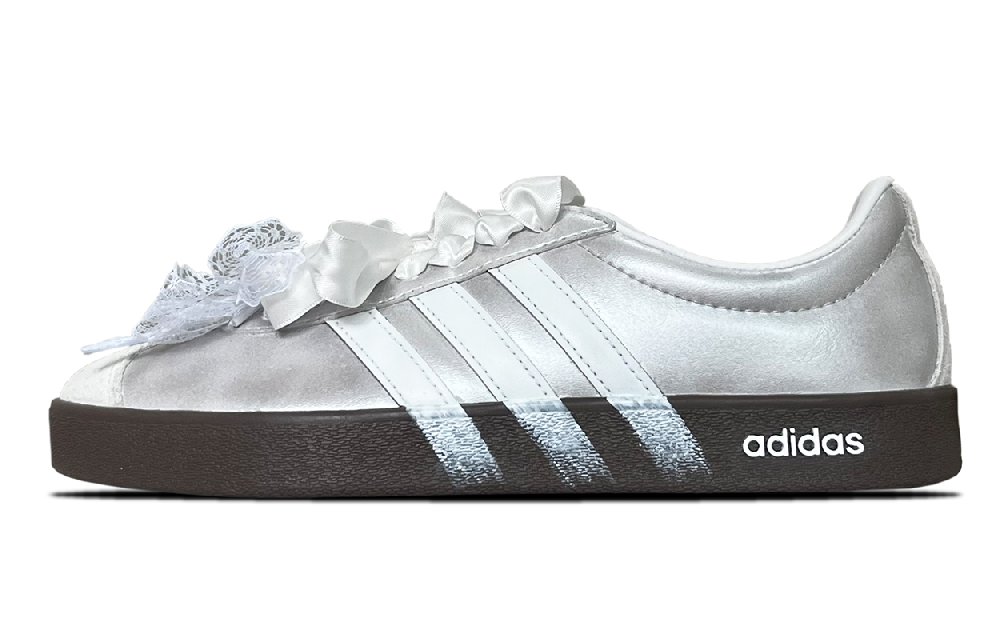 Adidas Neo VL Court 2.0 Low Top Skateboard Shoes Unisex Silver