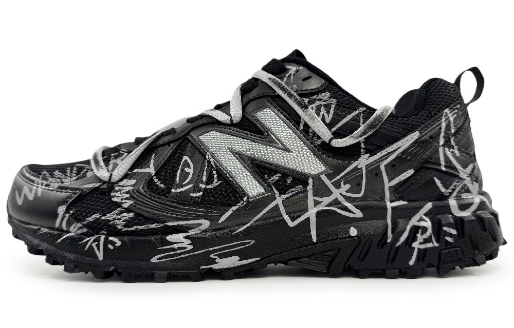 New Balance NB 410 Anti-Slip Wear-Resistant Low-Top Running Shoes Unisex Silver Black