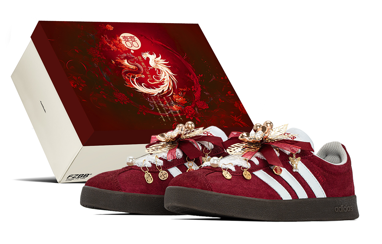 Adidas Neo Vl Court AdidasNVI Shock Absorbers Slip Resistant Low top Skateboard Shoes Women's Red White