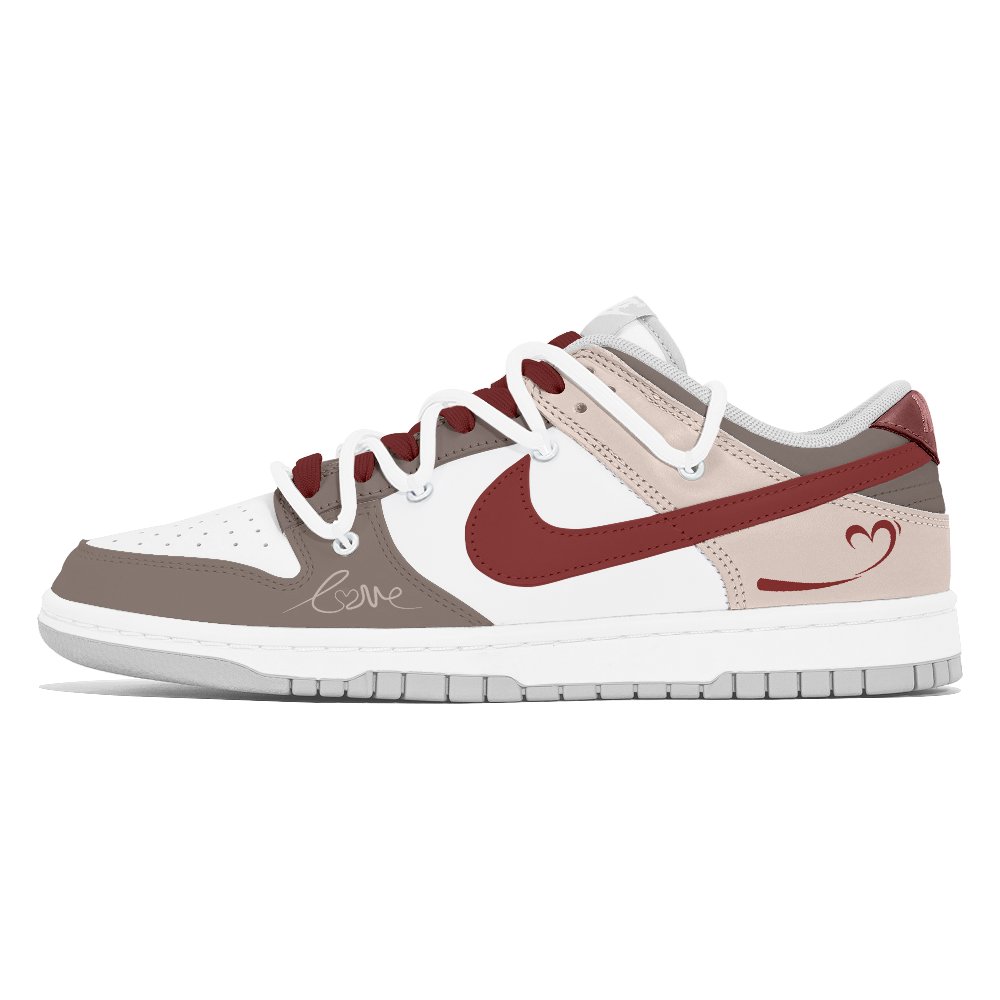 Nike Dunk Abrasion-Resistant Low-Top Skateboard Shoes Men's White Brown