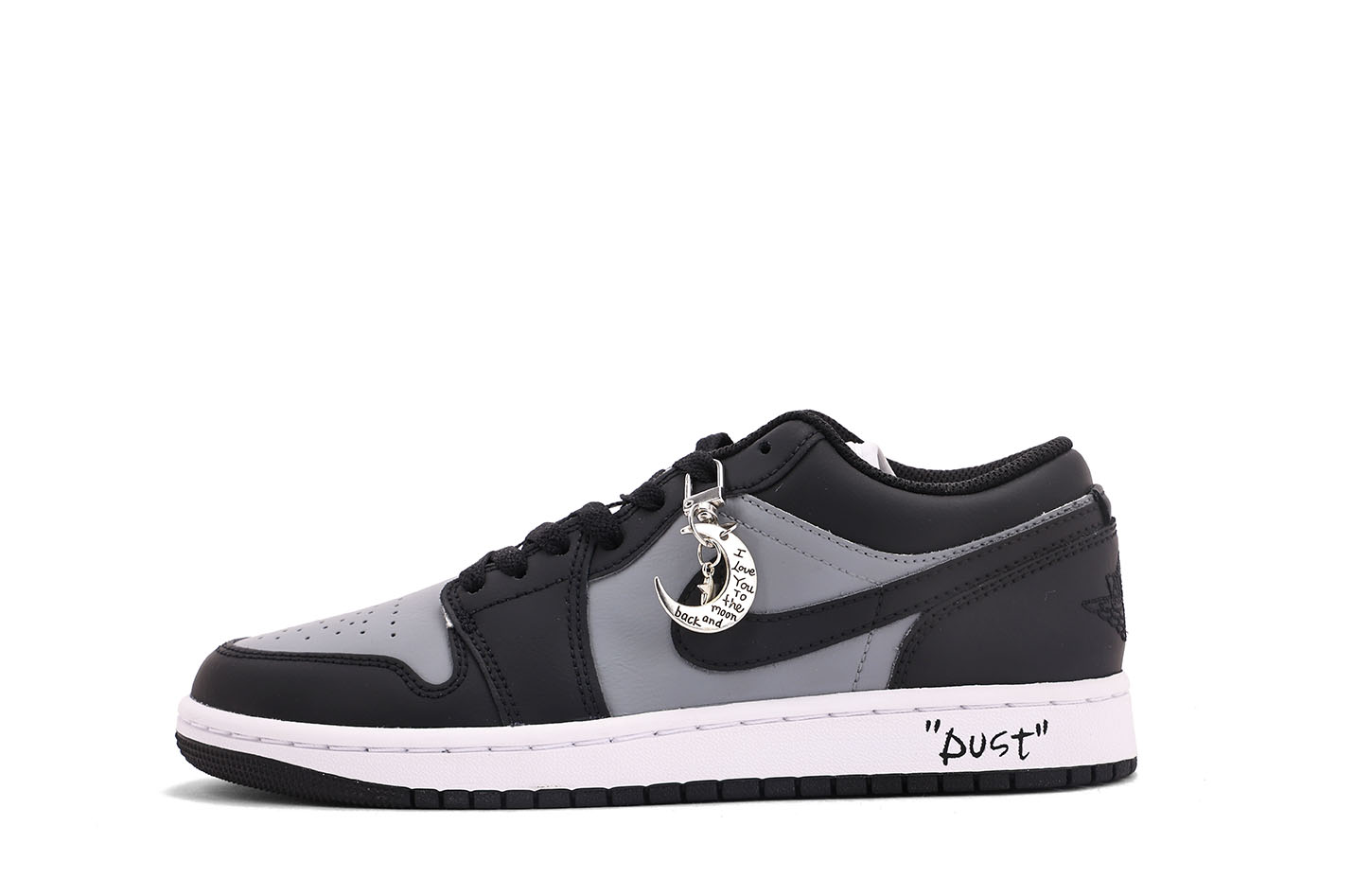 Jordan Air Jordan 1 Abrasion Resistant Coverage Low top Vintage Basketball Shoes Unisex Black Gray