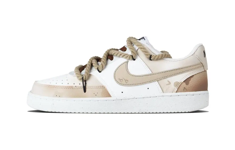 Nike Court Brown Bear Abrasion Resistant Low top Skateboard Shoes Unisex Tan