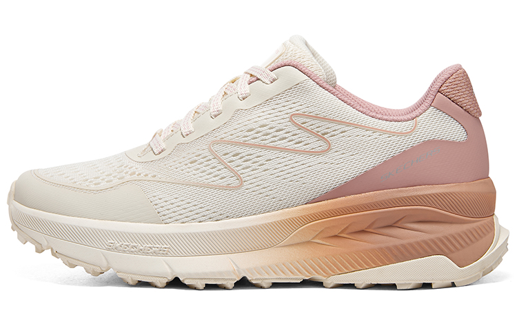 Skechers Switch Back Cushioning Anti-Slip And Wear-Resistant Low-Top Trail Running Running Shoes Women's White Pink