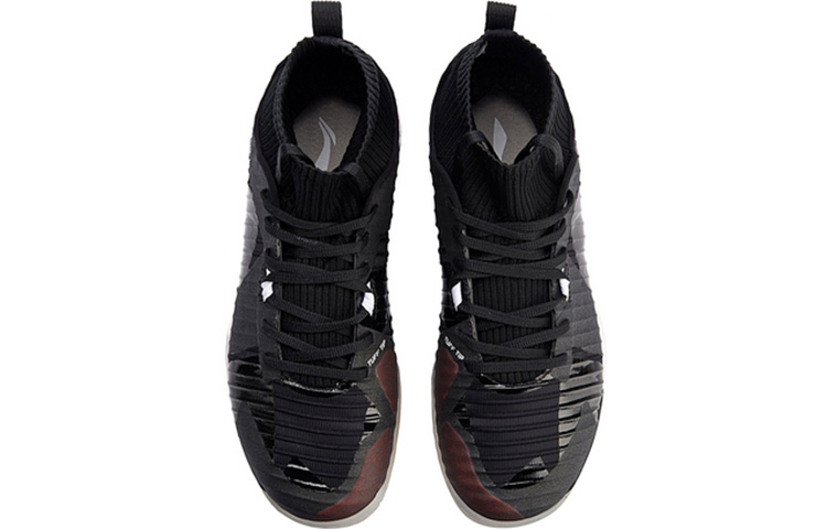 LiNing Frontier Shadow Pro Lightweight Slip-Resistant Cushioning High-Top Badminton Shoes Unisex Standard Black