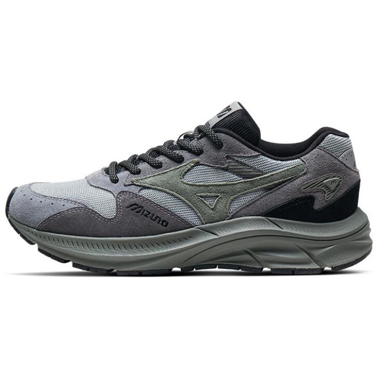 Mizuno Pi Retro Durable Breathable Low-Top Casual Shoes Unisex Light Gray/Matte Green