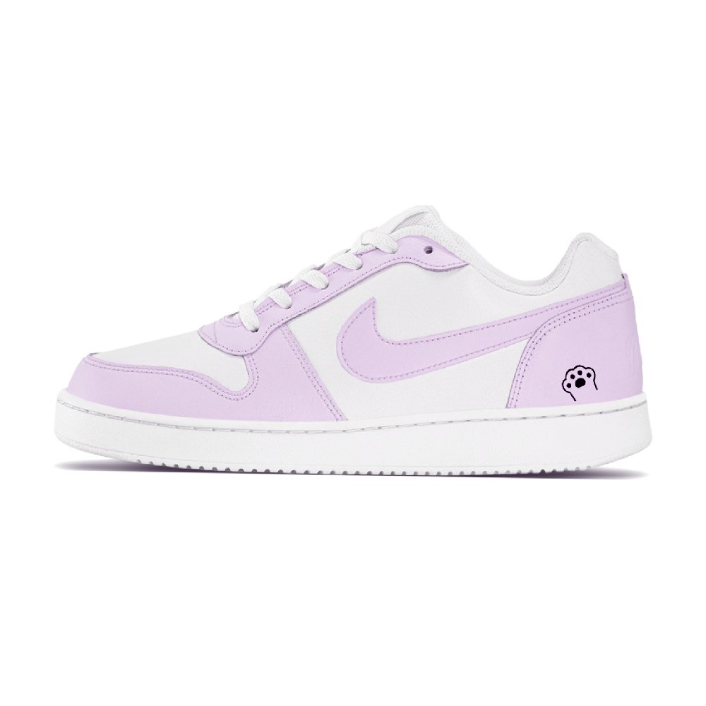 Nike EBERNON Abrasion Resistant Low Top Skateboard Shoes Women's White Purple