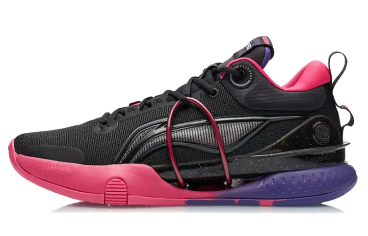 LINING Speed 8 Basketball Shoes Men's Low top Black/Pink/Purple