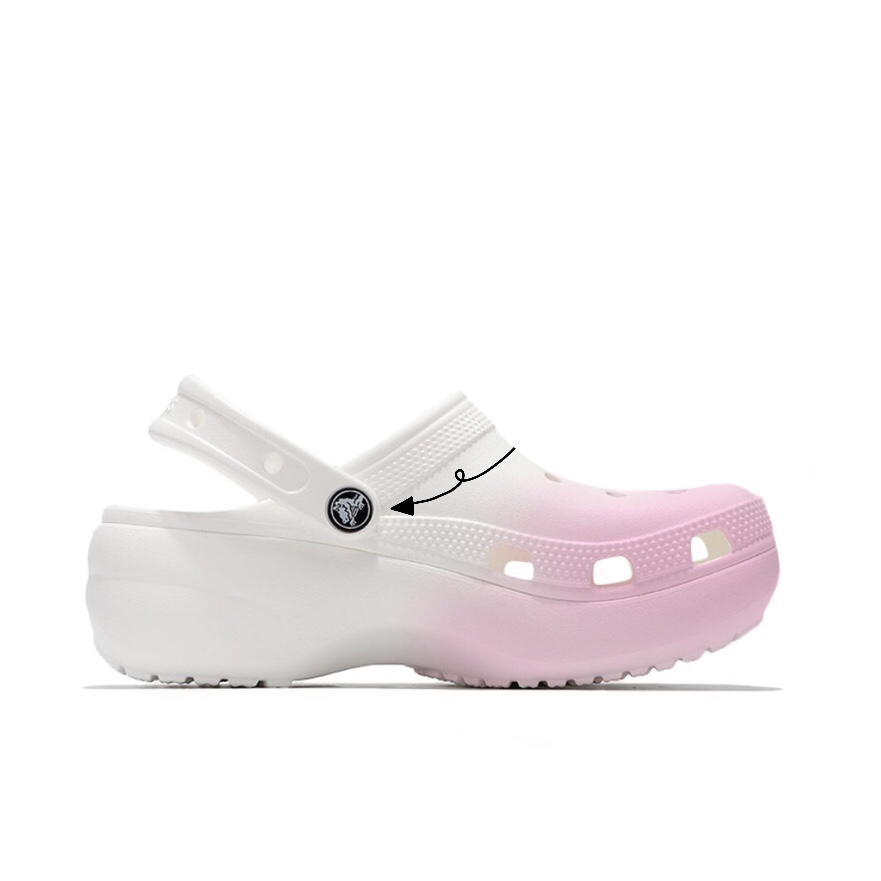 Crocs Classic Platform Clog Hello, Beach Girlish Campus Style Clogs Unisex Blue Pink купить в интернет-магазине Yoocart с быстрой доставкой по России.