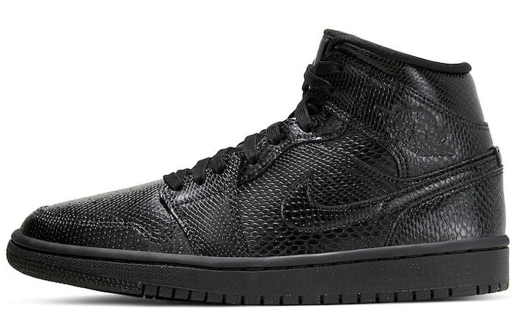 Jordan 1 Mid Black Snakeskin Women's