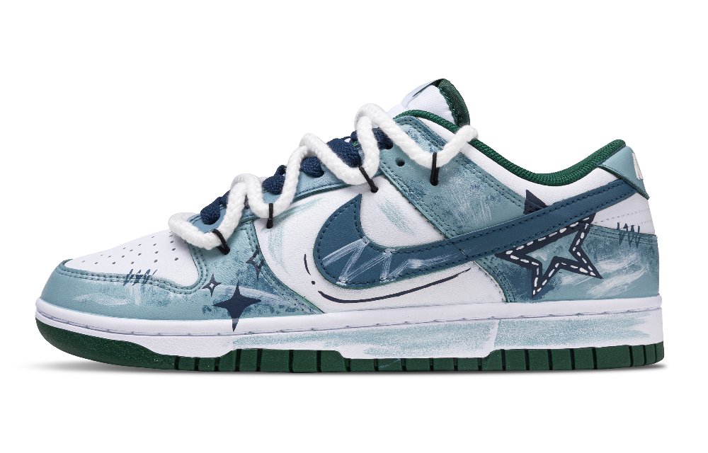 Nike Dunk Unblue Shock Absorbers Low Top Skateboard Shoes Unisex Blue Green