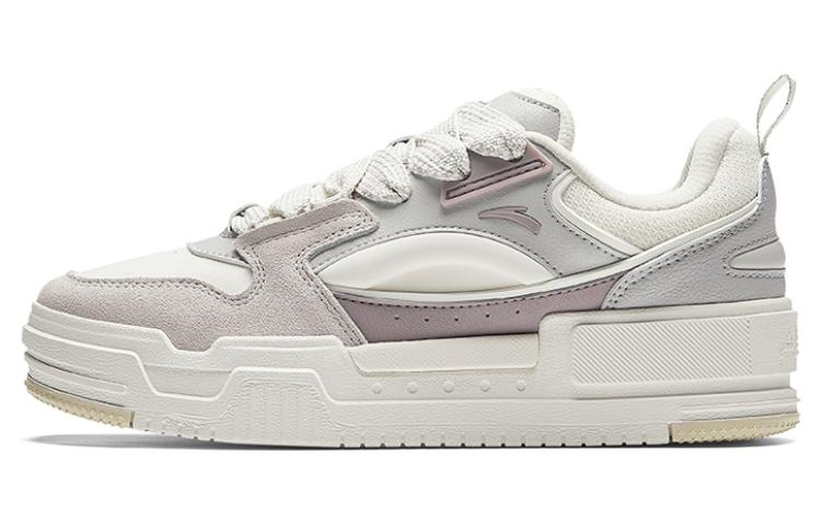 Anta Micro Sugar Puffy Shoes Wear-Resistant Low-Top Skateboard Shoes Women's White Purple