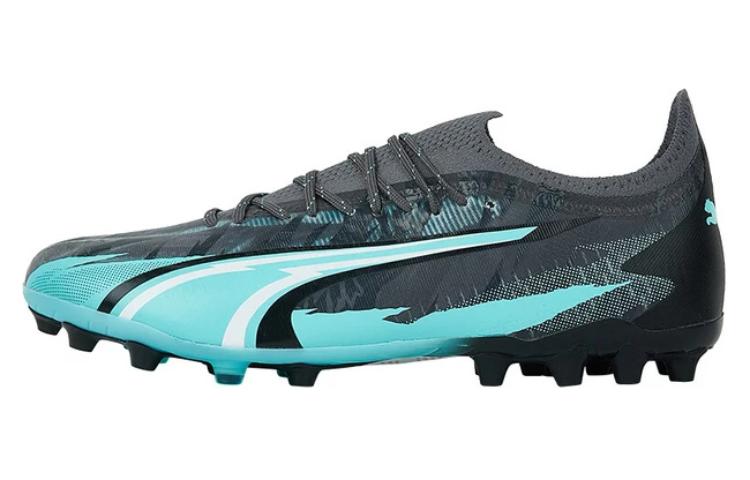 PUMA Ultra Ultimate MG Rubber Short Studs Cushioning Wear-Resistant Soccer Shoes Unisex Black Blue
