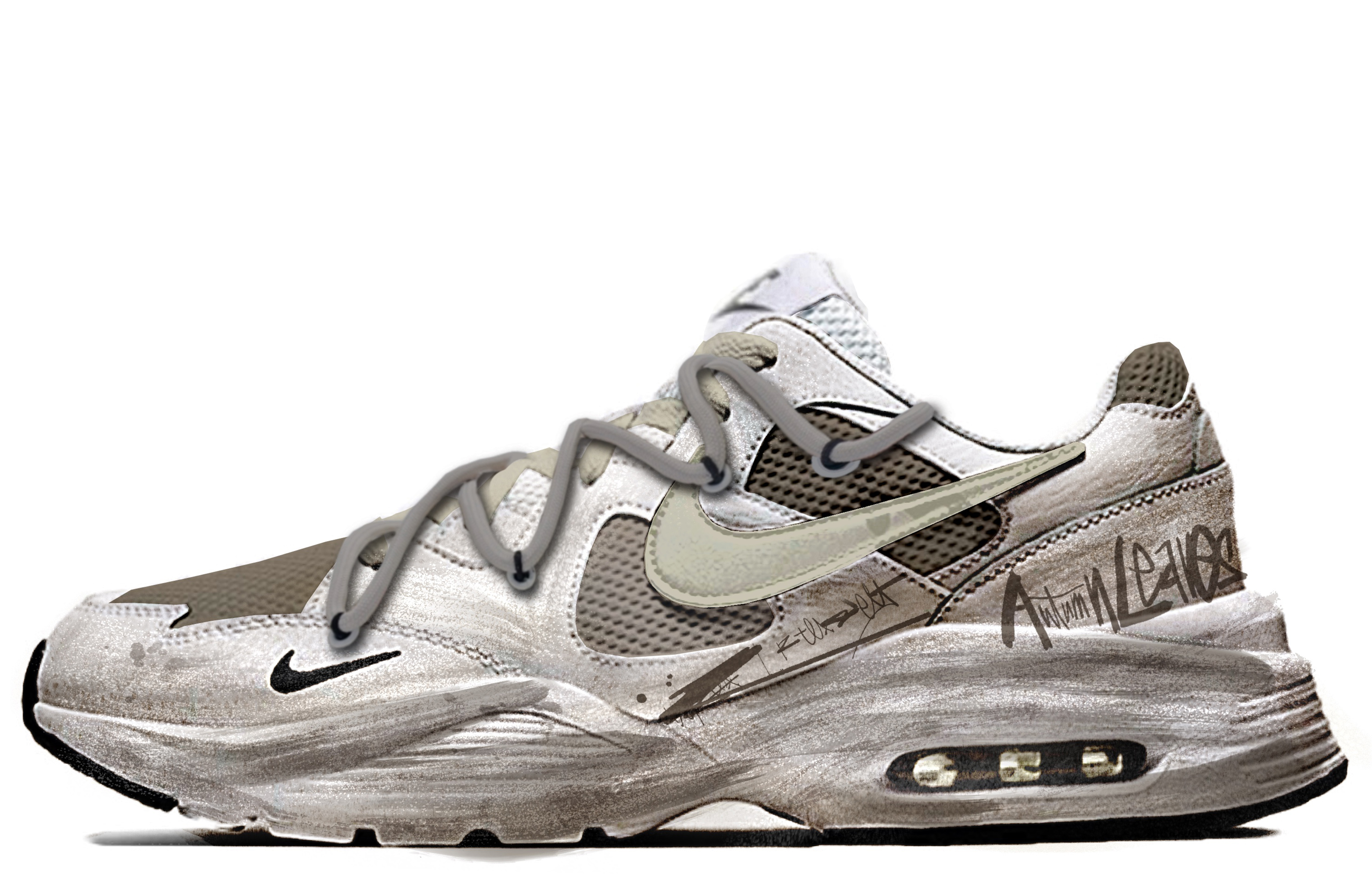 Nike Air Max Fusion Slip Resistant Abrasion Resistant Low top Casual Running Shoes Women's Brown