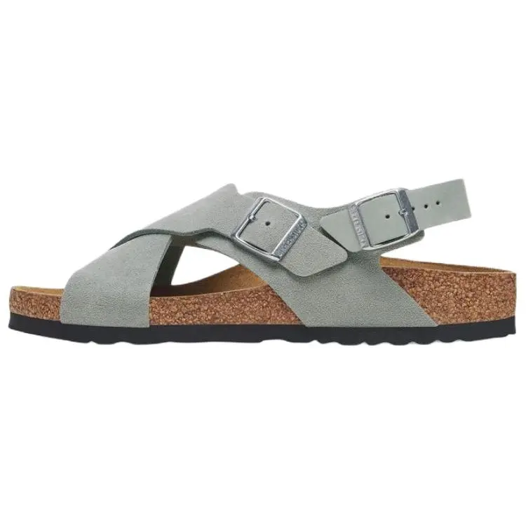 Birkenstock Tulum One Strap Sandals Women's Gray Green Narrow