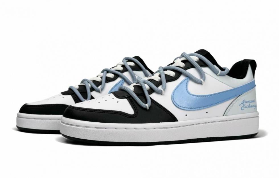 Nike Court Borough Low-Top Skateboard Shoes Women's Black White Blue купить в интернет-магазине Yoocart с быстрой доставкой по России.