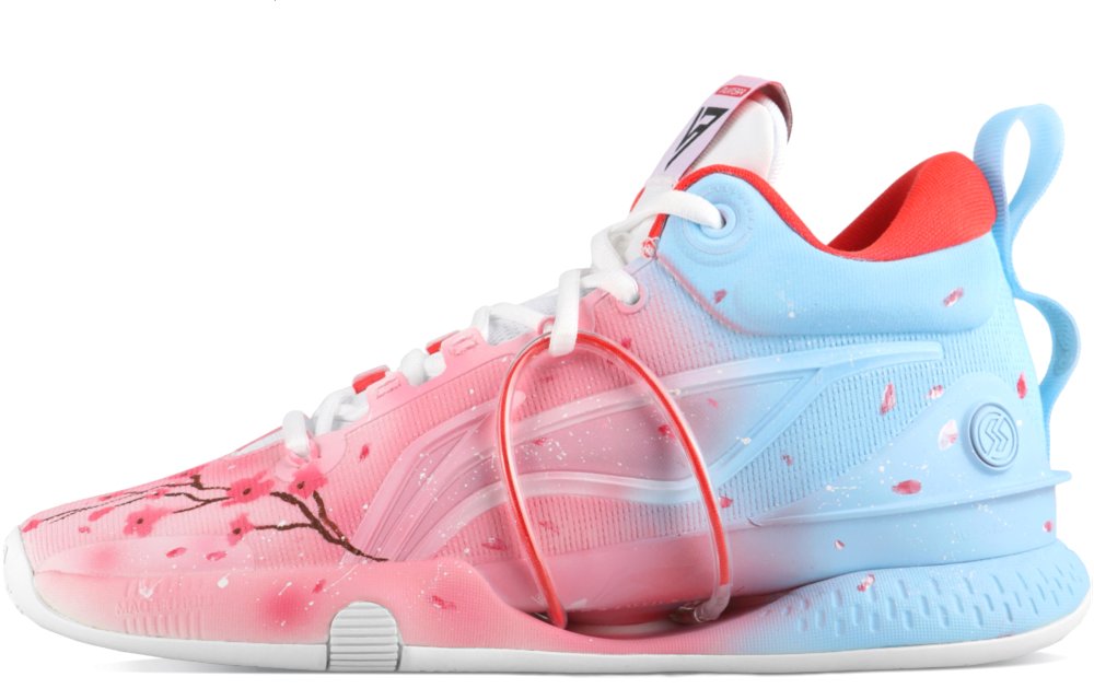 LINING Speed 8 Basketball Shoes Men Low-Top Pink/Blue