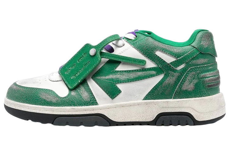 OFF WHITE Out Of Office Ooo Low Tops Green White Vintage