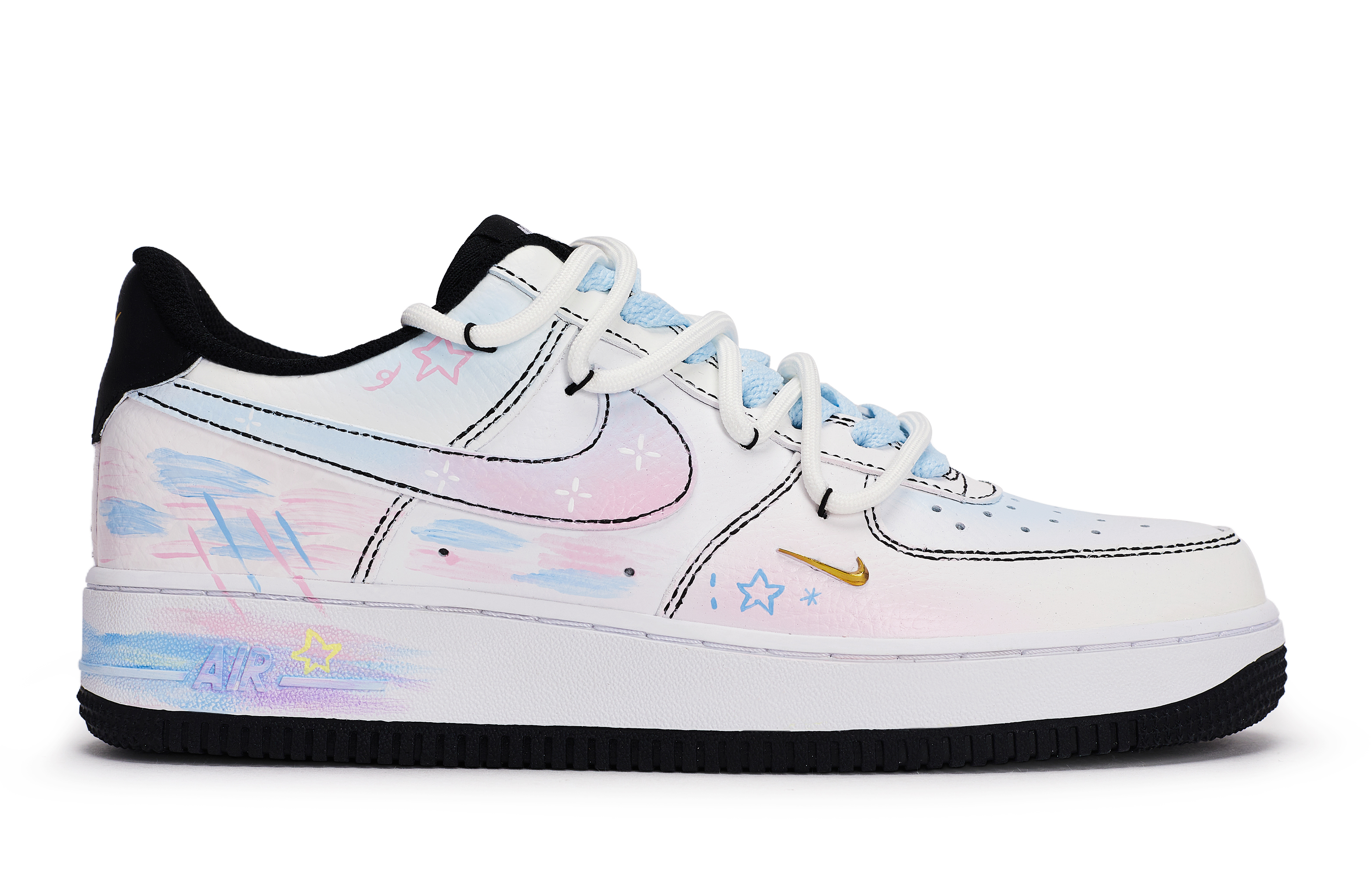 Nike Air Force 1 Skateboard Shoes Women's Low top Black/White/Pink/Blue купить в интернет-магазине Yoocart с быстрой доставкой по России.