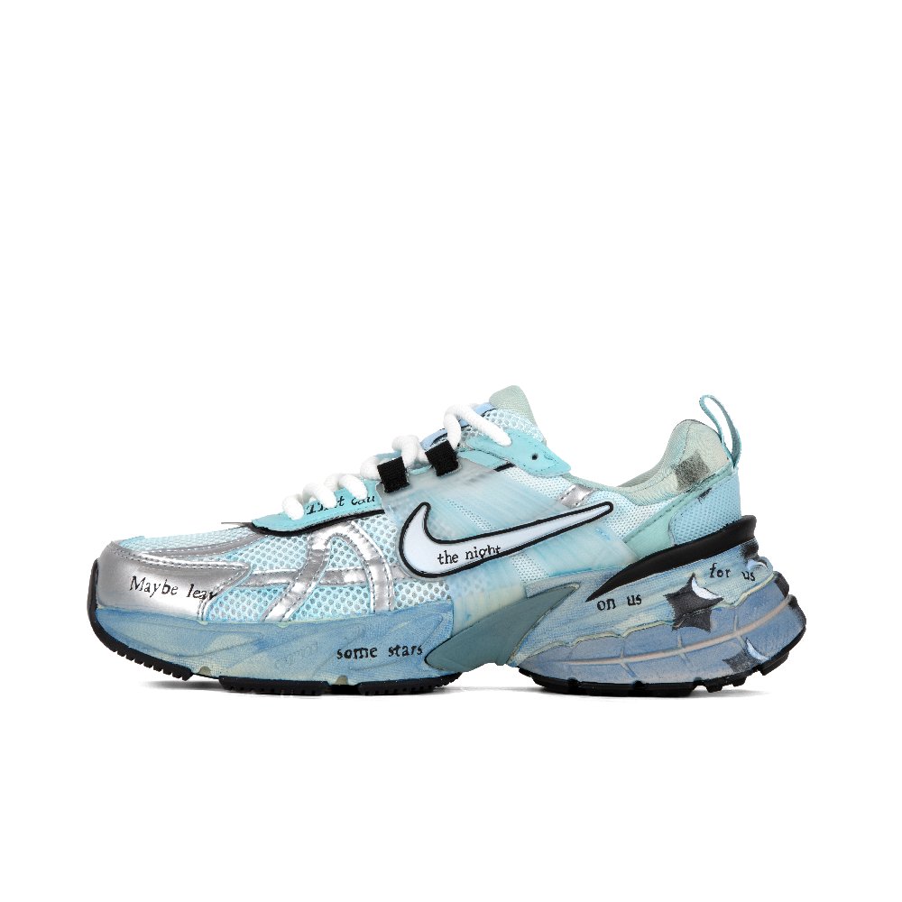 Nike V2K Run Anti-Slip Wear-Resistant Low-Top Running Shoes Women's Blue White