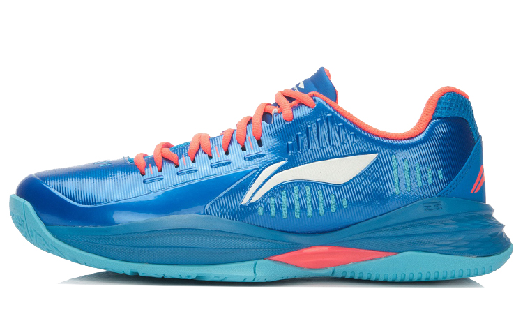 LiNing Storm Shock Absorbers Low Top Basketball Shoes Unisex Blue Red