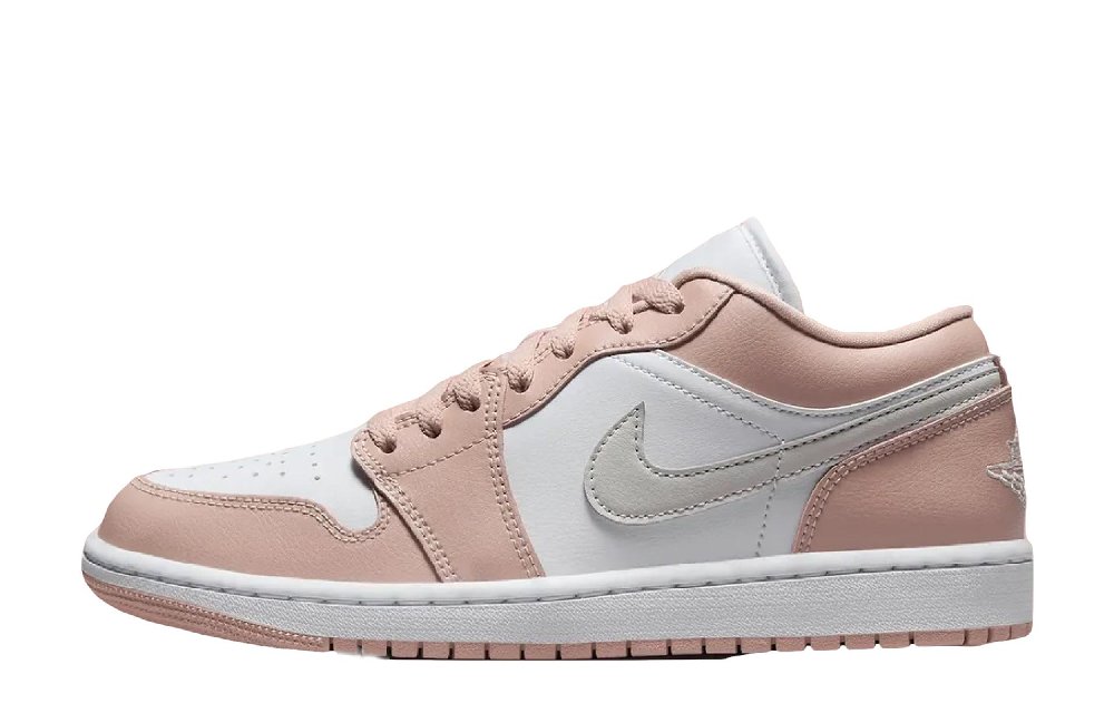 Jordan Air Jordan 1 Low Top Vintage Basketball Shoes Unisex Pink Beige