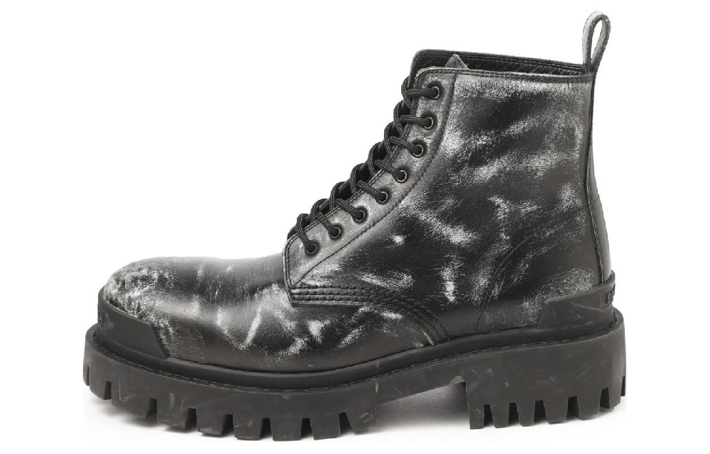 Balenciaga Strike Ankle Boots Black Leather