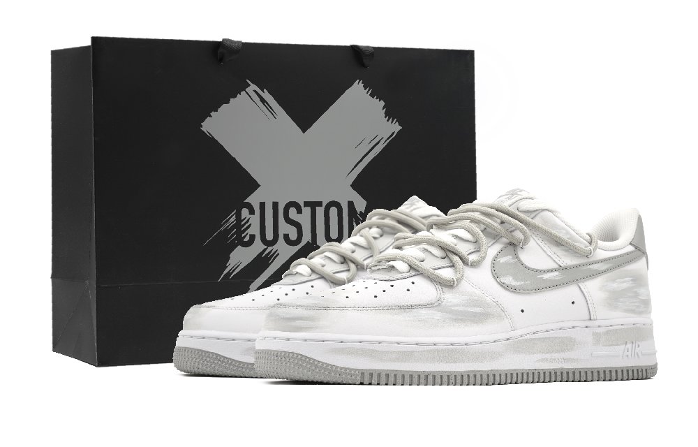 Nike Air Force 1 Anti Slip Wear Resistant Low Top Skateboard Shoes Men's Gray