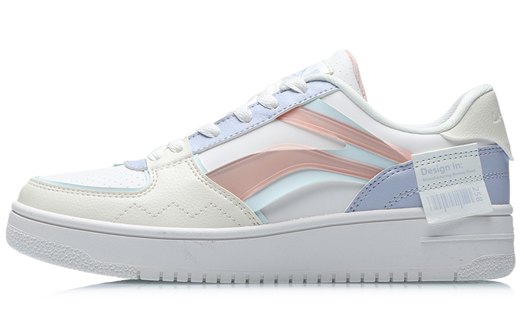 LiNing Slip Resistant, Abrasion Resistant, Balance, Lightweight Low Top Skateboard Shoes Women's White Pink Purple