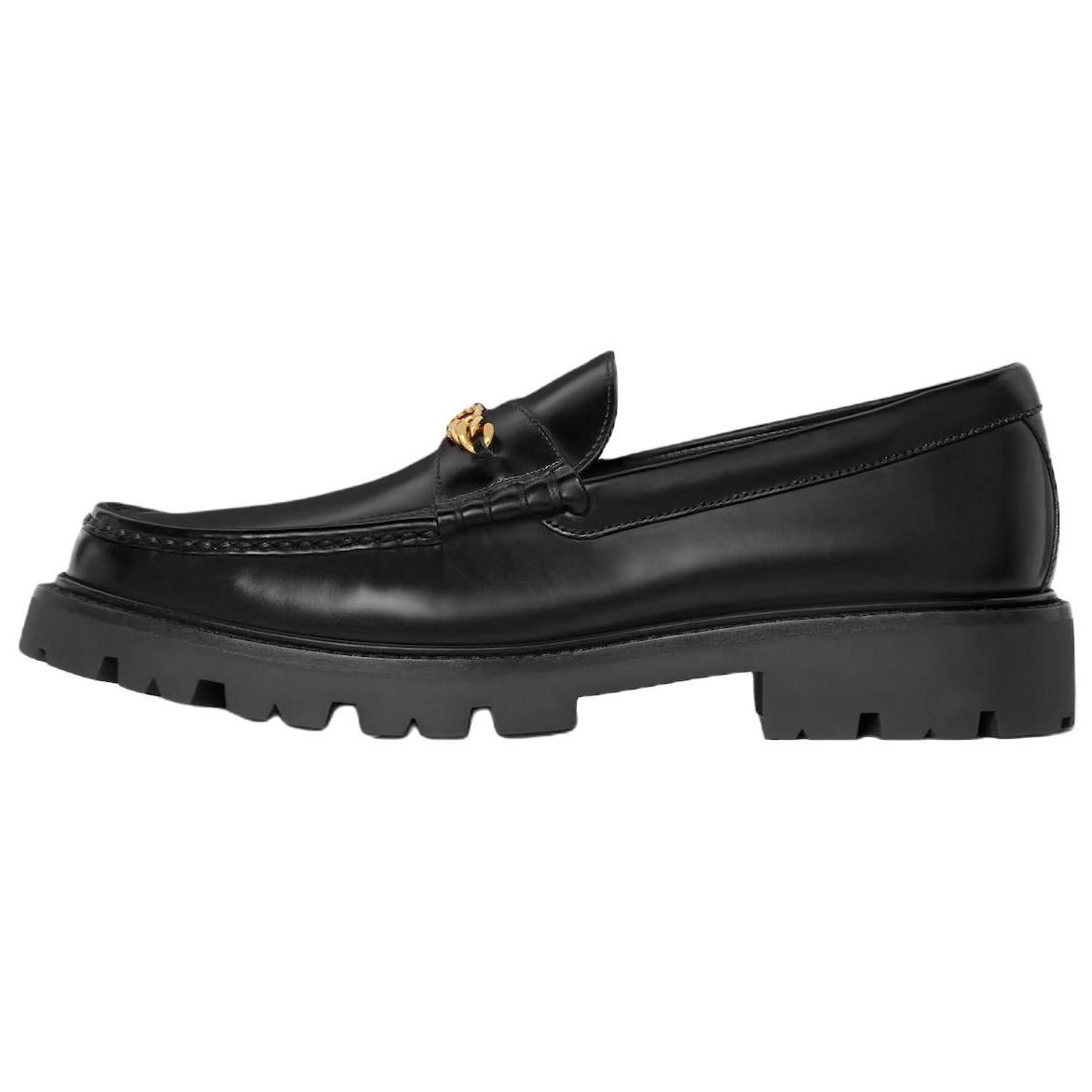 CELINE Chunky Triomphe Loafer Black Gold Chain