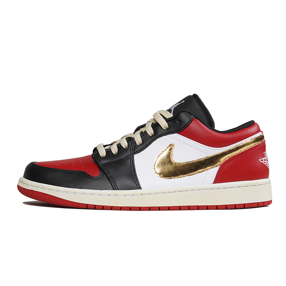 Jordan Air Jordan 1 Low Top Vintage Basketball Shoes Men's Gold Red