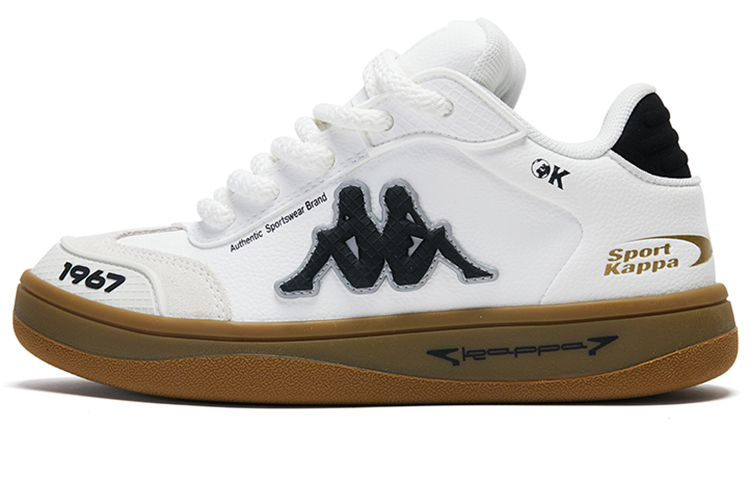 Kappa Abrasion-Resistant Low-Top Skateboard Shoes Unisex White