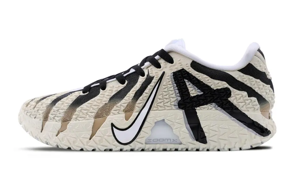Nike Ja Morant 3 Slip Resistant Low top Basketball Shoes Unisex Beige Gray