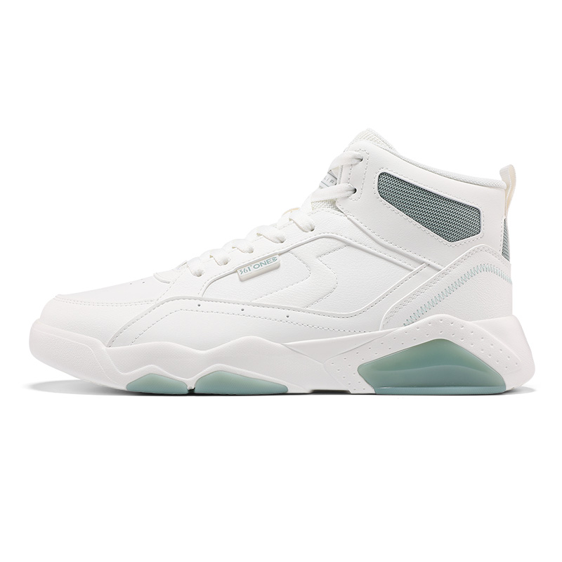 361° Winter Syndrome Anti-Slip And Wear-Resistant Coverage High-Top Skateboard Shoes Men's White Green