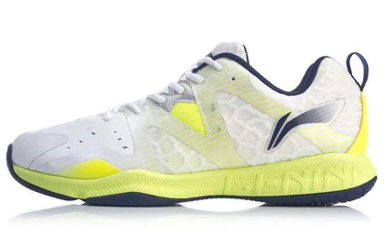 LiNing Abrasion Resistant, Breathable, Lightweight Low top Badminton Shoes Unisex Standard White
