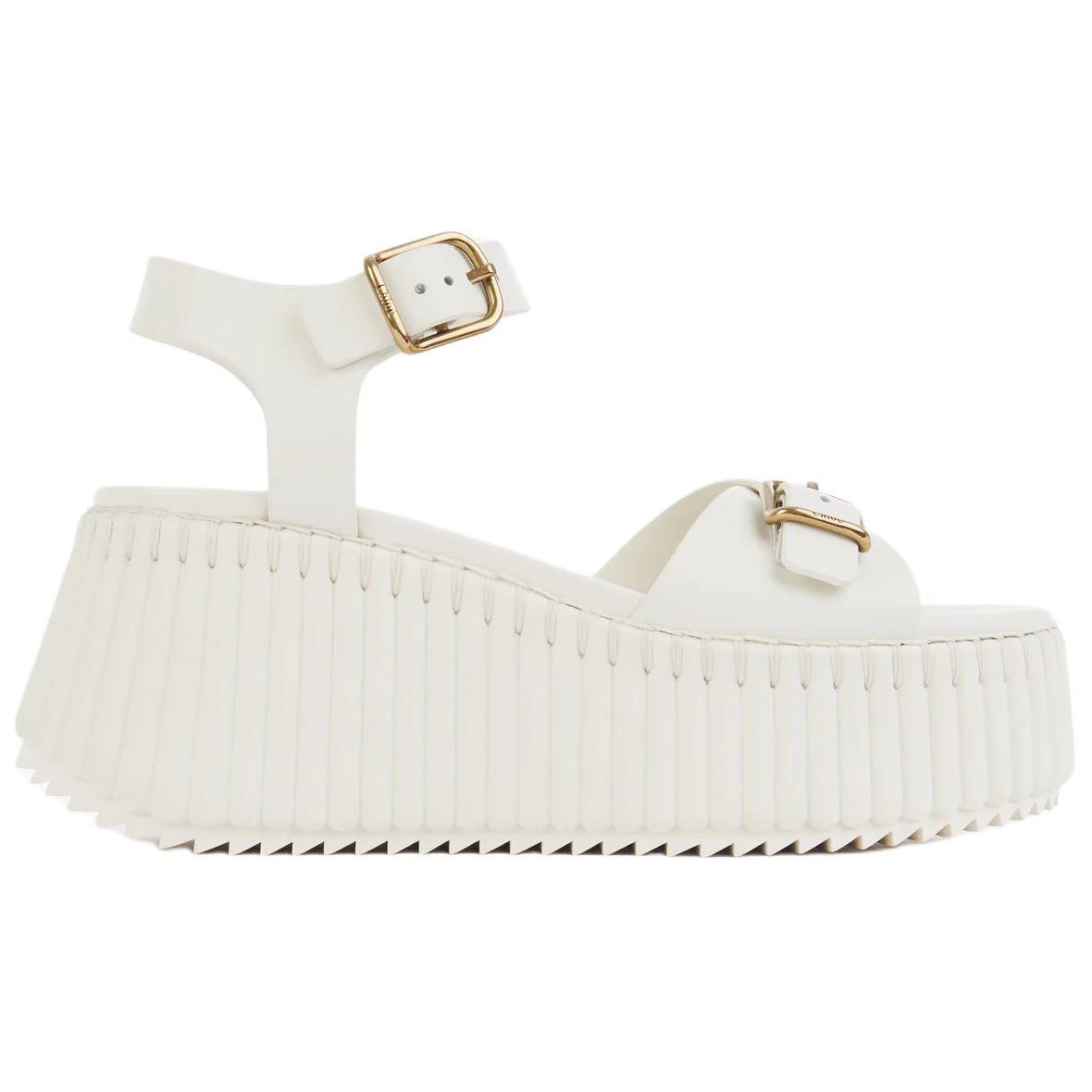 Chloe Nama One Strap Sandals 8cm Women's White