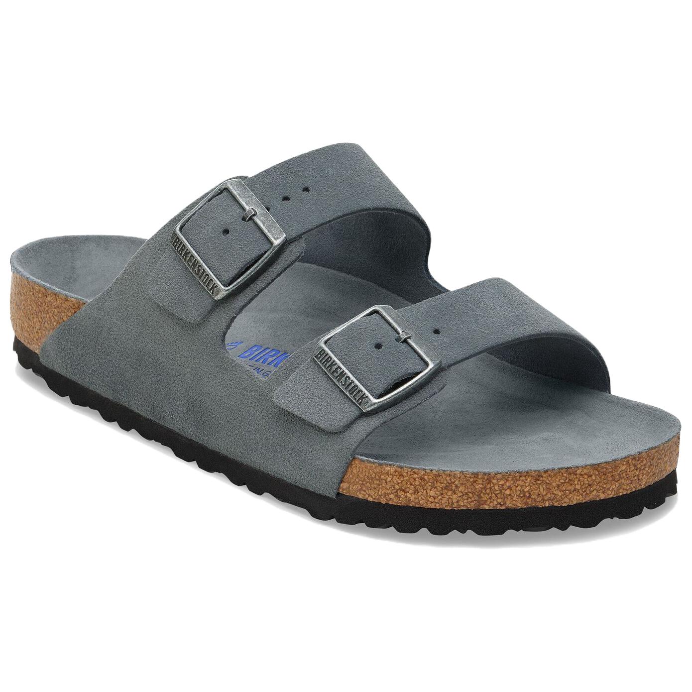 Birkenstock Arizona Soft Footbed Slide Slippers Unisex Gray Narrow