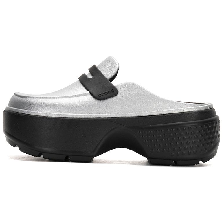 Crocs Abrasion-Resistant Wrap-toe Slippers Unisex Silver