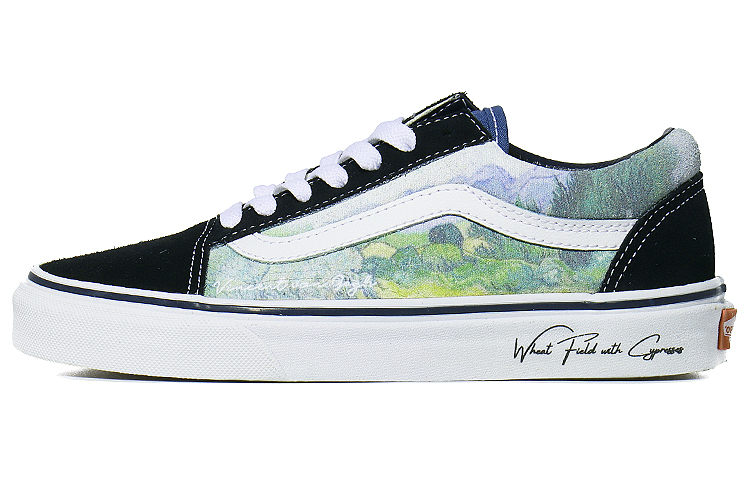 Vans Old Skool Navy Low-Top Skateboard Shoes Unisex Black Green