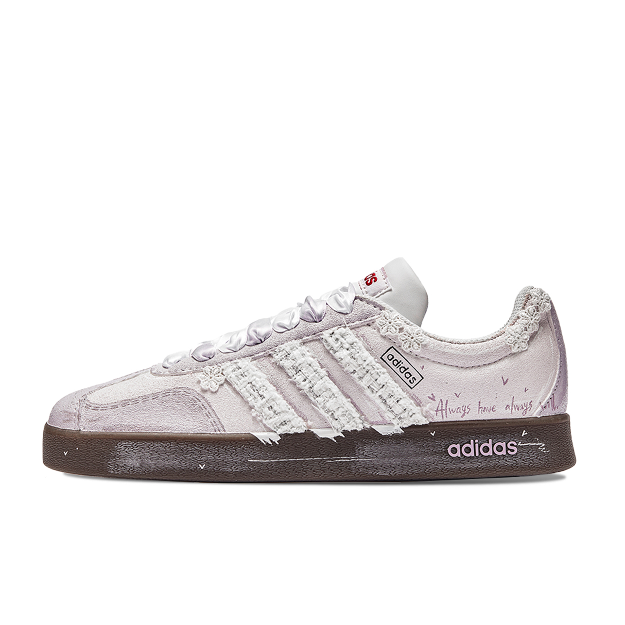 Adidas VL COURT 2.0 Lifestyle Freedom Panda, Box, Yam Puree Breathable Low top Skateboard Shoes Unisex Pink Purple