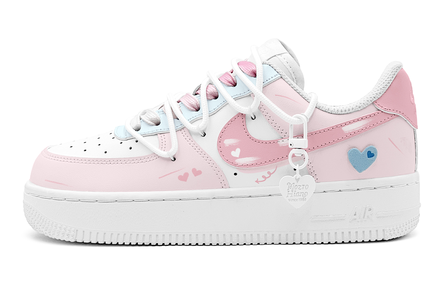 Nike Air Force 1 Air Force 1 Reverse Mismatched Sweetheart Slip Resistant Low Top Casual Skateboard Shoes GS Pink Blue купить в интернет-магазине Yoocart с быстрой доставкой по России.